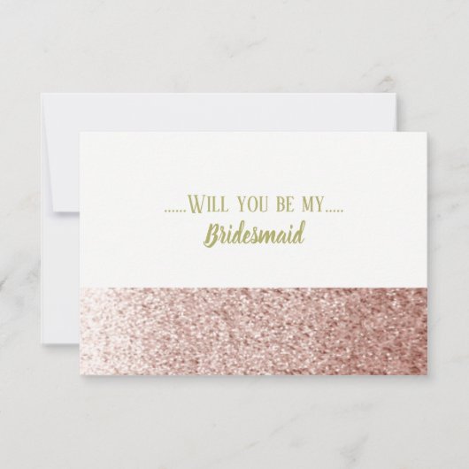 Rose Gold werden Sie meine Bridesmaid sein Einladung (Vorderseite)