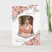 Rose Gold Western Charro Quinceñera Programm (Vorderseite)