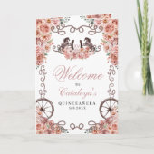 Rose Gold Western Charro Quinceñera Programm (Vorderseite)