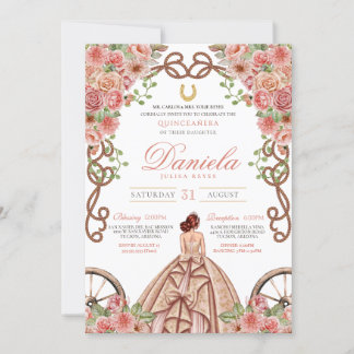 Rose Gold Western Rosa Blumenkohle Einladung