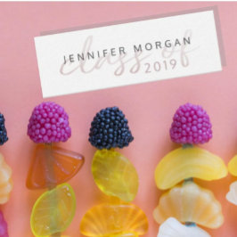 Rose Gold Whimsical Script | Abschluss Name Card Mini Visitenkarte