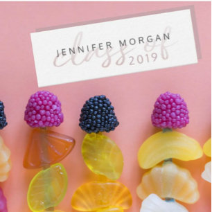 Rose Gold Whimsical Script Abschluss Name Card Mini Visitenkarte