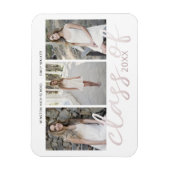 Rose Gold Whimsical Script Foto Abschluss Magnet (Vertikal)