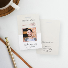 Rose Gold Whisk Bäckerei / Caterer Mitarbeiter Fot Ausweis