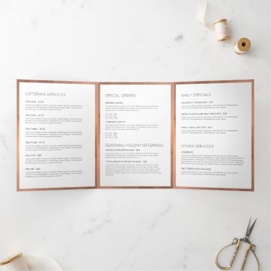 Rose Gold Whisk Bäckerei Catering Broschüre (Innenseite)