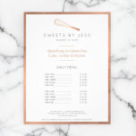 Rose Gold Whisk Bäckerei Flyer<br><div class="desc">Auf diesem personalisierten Flyer ist ein Imitat aus metallischem Rose-Goldwhisk einfach mit Ihrem Namen oder Firmennamen in einer sauberen Schrift gestylt. Ideal für Preislisten,  Service-Menüs oder für Ihre eigene Werbeaktion. Kunst und Design © 1201AM Design Studio | www.1201am.com</div>