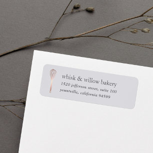 Rose Gold Whisk Bäckerei Rücksendeadresse