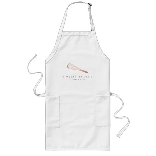 Rose Gold Whisky Bäckerei Lange Schürze (Vorne)