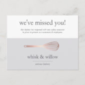 Rose Gold Whisky | Wiedereröffnung der Bäckerei Postkarte (Vorderseite)