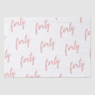 Rose Gold White 40 Geburtstagsparty Glitzer "40" Seidenpapier