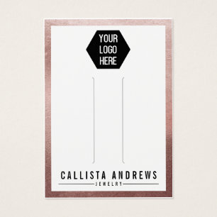 Rose Gold White Border Logoklappenkarte
