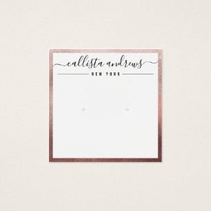 Rose Gold White Curring Display Card