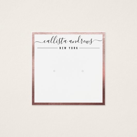 Rose Gold White Curring Display Card (Vorderseite)
