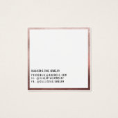 Rose Gold White Curring Display Card (Rückseite)