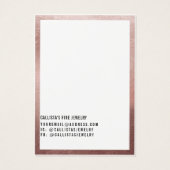 Rose Gold White Curring Display Card (Rückseite)