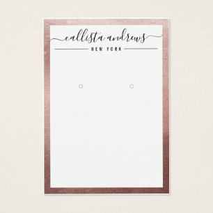 Rose Gold White Curring Display Card