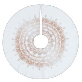 Rose Gold White Damask Mandala Polyester Weihnachtsbaumdecke (Vorderseite)
