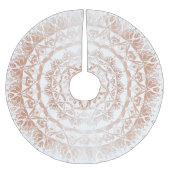 Rose Gold White Damask Mandala Polyester Weihnachtsbaumdecke (Vorderseite)