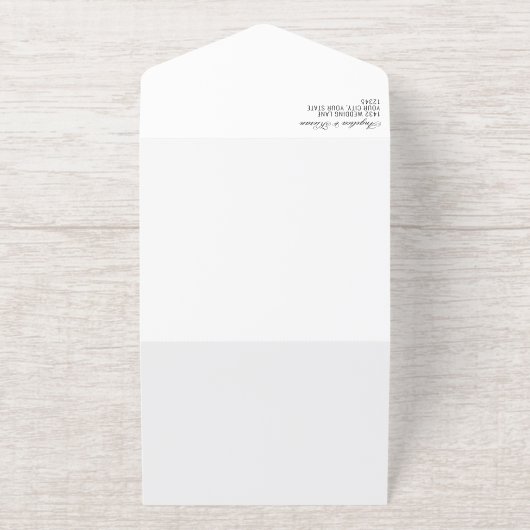 Rose Gold White Floral Monogram Photos Wedding All-in-One-Einladung (Außenseite)