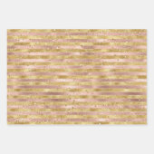 Rose Gold White Glam Glitz Streifen Geschenkpapier Set (Vorderseite 3)