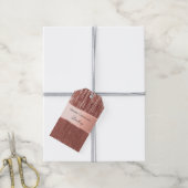 Rose Gold White Glam Tinsel Stripes Geschenkegel Geschenkanhänger (Mit Garn)