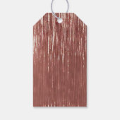Rose Gold White Glam Tinsel Stripes Geschenkegel Geschenkanhänger (Rückseite)