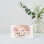 Rose Gold White Lotus Mandala Visitenkarte (Stehend Vorderseite)