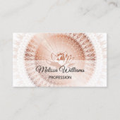 Rose Gold White Lotus Mandala Visitenkarte (Vorderseite)