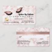 Rose Gold White Marble Glitzer Lashes Credit Visitenkarte (Vorne/Hinten)