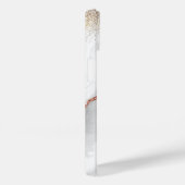 Rose Gold White Marble Glitzer Monogram Case Mate (Rückseite / Rechts)
