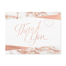 Rose Gold White Marble Script Vielen Dank