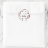 Rose Gold White Modern Marble Wedding Stickers (Tasche)