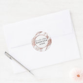 Rose Gold White Modern Marble Wedding Stickers (Umschlag)