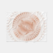 Rose Gold White Turtle Mandala Fleecedecke (Vorderseite (Horizontal))