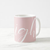 Rose Gold White Typografy Tasse (VorderseiteRechts)