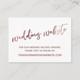 Rose Gold White Wedding Website Save the Date Kart Begleitkarte