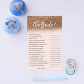 Rose Gold Wie gut kennen Sie das Bride Game Flyer (Einzeln)