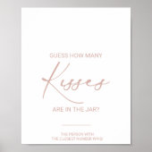 Rose Gold Wie viele Kisses Brautparty Game Poster (Vorne)