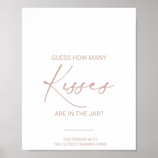 Rose Gold Wie viele Kisses Brautparty Game Poster (Vorne)