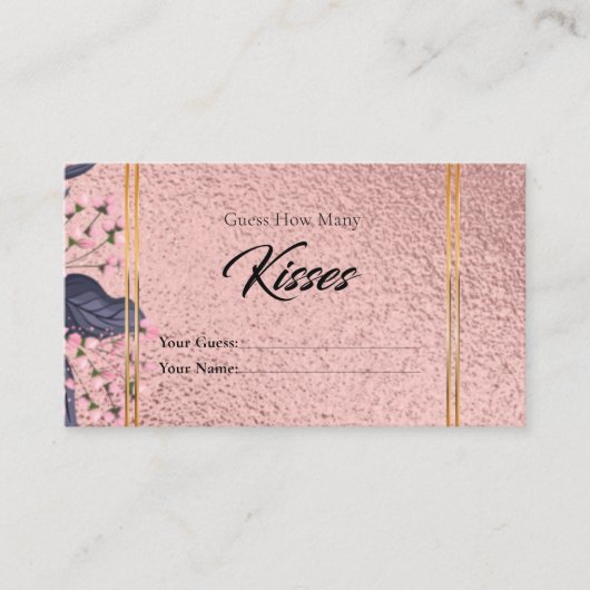 Rose Gold Wie viele Kisses Bridal Einschließungska Begleitkarte (Vorderseite)