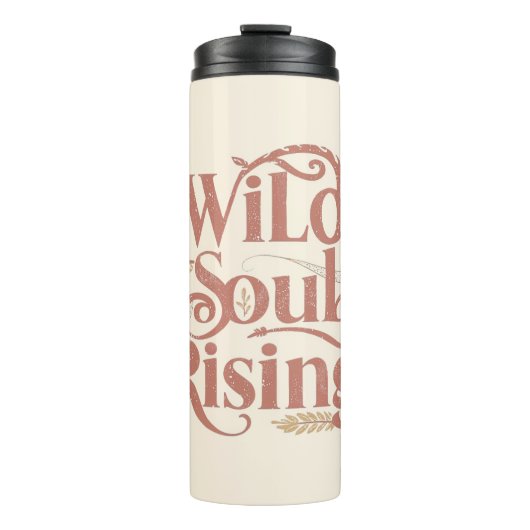 Rose Gold Wild Soul Rising Free Spirit Thermosbecher (Vorderseite)