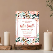 Rose Gold Wildblume Einladung