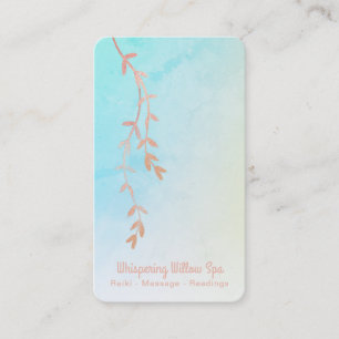 *~* Rose Gold Willow Tree Branch Pastel Ombre Visitenkarte
