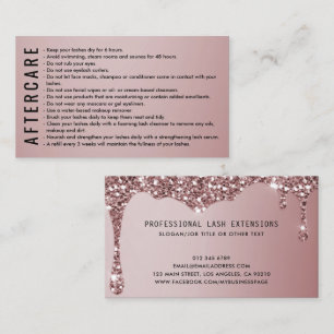 Rose Gold Wimpern/Augenbrauen Nachsorgehinweise Visitenkarte