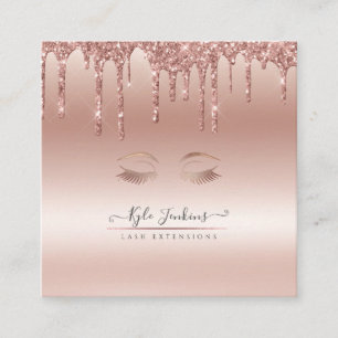 ROSE GOLD WIMPERN MIT GLITTEREFFEKT QUADRATISCHE VISITENKARTE