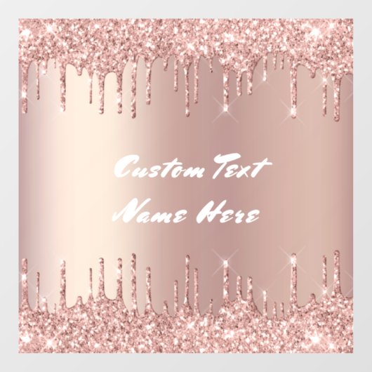 Rose Gold Window Cloning Benutzerdefinierter Textn Fensteraufkleber (Blatt)