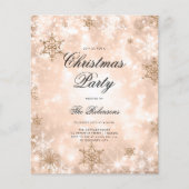 Rose Gold Winter Holiday Einladungsprogramm Menü (Vorne)