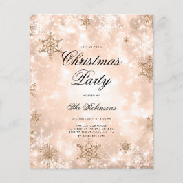 Rose Gold Winter Holiday Einladungsprogramm Menü