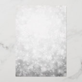 Rose Gold Winter Snowflake Silber Quinceanera Folieneinladung (Rückseite)