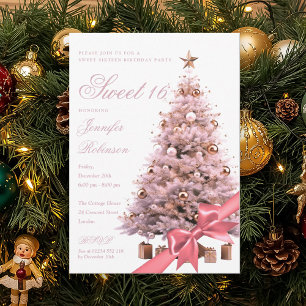 Rose Gold Winter Wonderland Bogen Sweet 16 Geburts Einladung